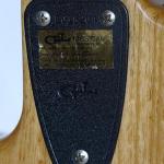 Neck plate of my L2000 still with original factory sticker with Leo Fender signature