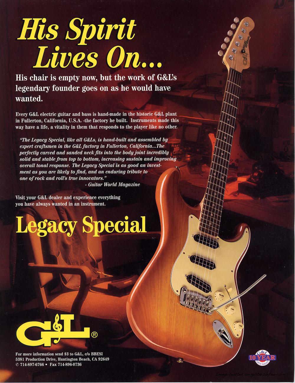 G&L Legacy Special Ad slick