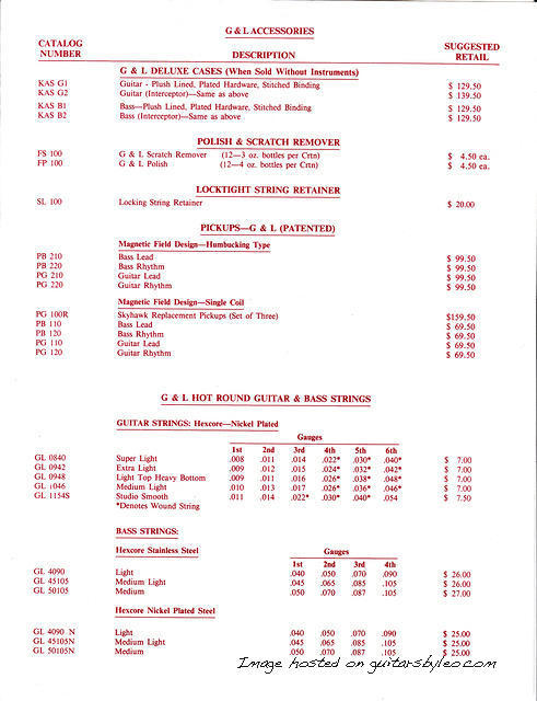 G amp L-Price-List-June-15 -1988 0002s