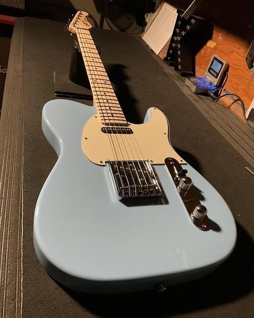 BTO ASAT Classic in Himalayan Blue over swamp ash