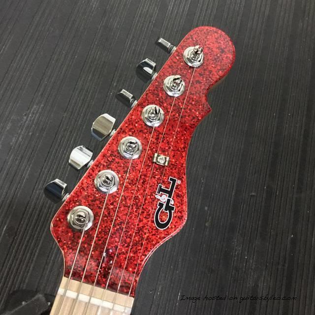 Red Metal Flake headstock