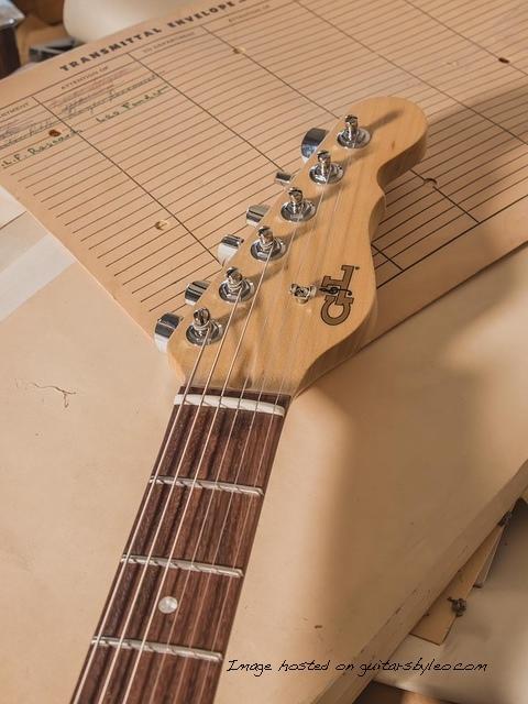 G&L Custom Shop ASAT Classic S in nitrocellulose lacquer Blonde over roasted pine-3