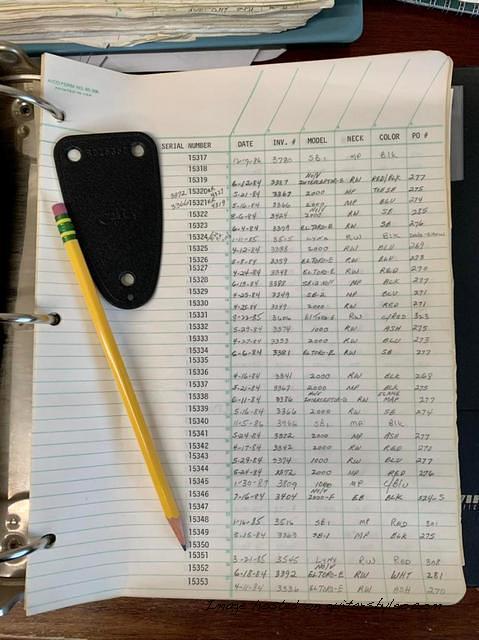 G amp L Factory Log Book-B015317-B015353