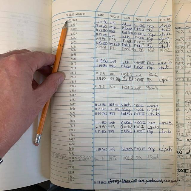 G amp L Factory Log Book-G002600-G002636