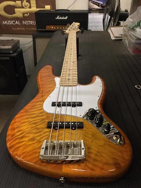 JB-5 in Honeyburst over quilt maple on swamp ash