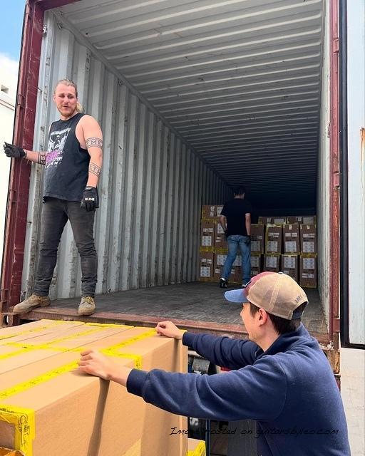 The guys are unloading a 40-foot container of G&L Tribute Series instruments