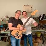 Hangin out in Leo s lab with my friend Ralf Rohrbach owner of Musik Wein which distributes G amp L in Germany