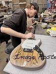 Custom Shop build in progress-Skyhawk with a grain-enhanced swamp ash body