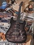 G&L Custom Shop Comanche RMC in Charcoal Burst over quilted maple on roasted alder-1
