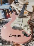G&L Custom Shop light aged Legacy SSZ in nitrocellulose lacquer Shell Pink over white on alder